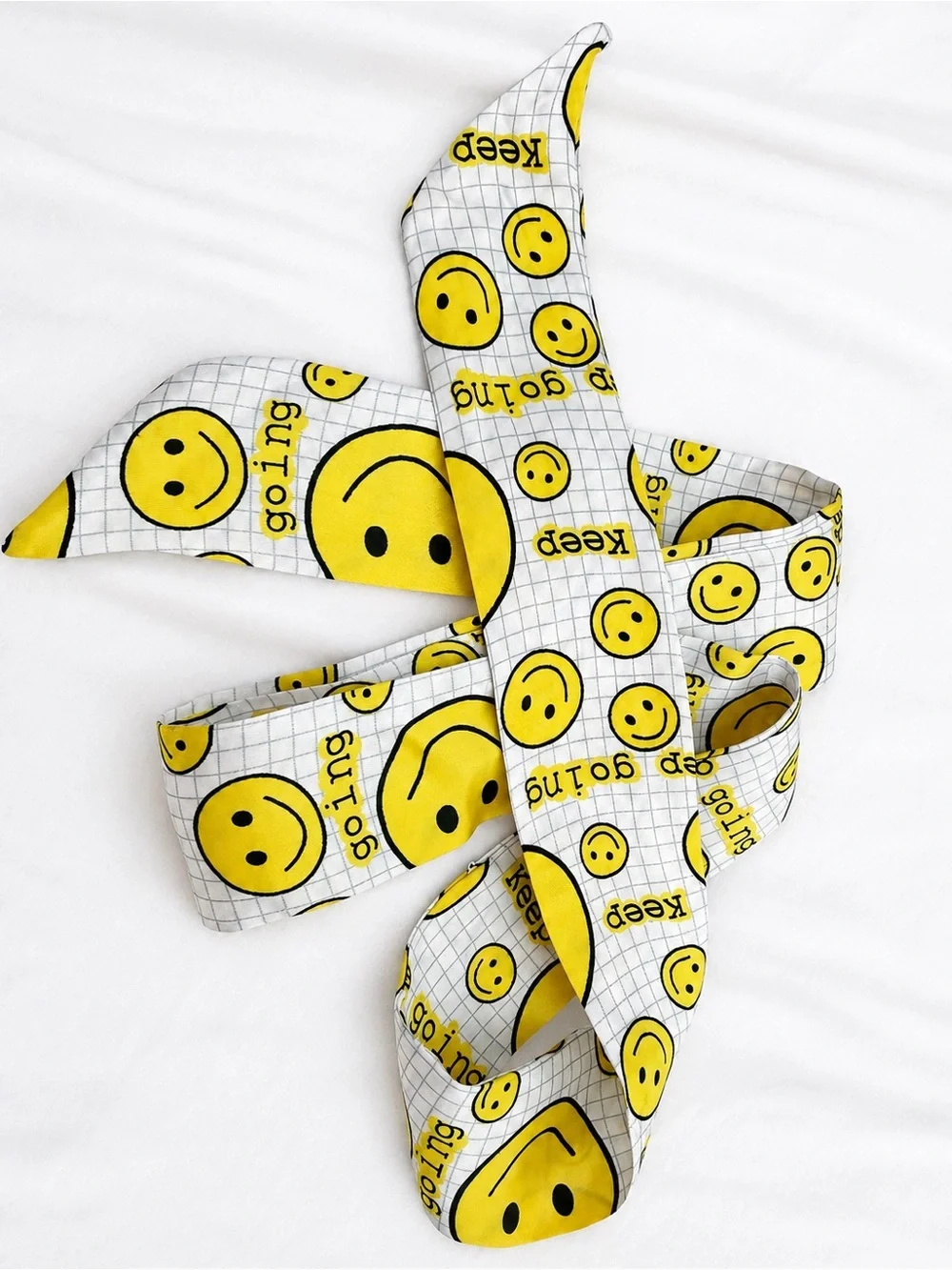 Kids Smile Print White & Yellow scarf 🧣 for bag